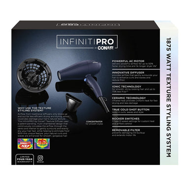 INFINITIPRO BY 1875 Watt Texture Styling Hair Dryer for Natural Curls