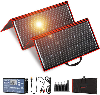 DOKIO 300W 18V Portable Solar Panel Kit (ONLY 0.9in Thick) Folding Solar Charger