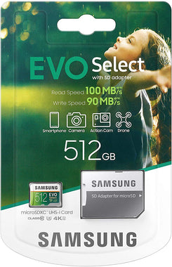 EVO Select 512GB microSDXC UHS-I U3 100MB/s Full HD & 4K UHD