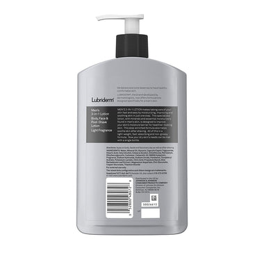 Lubriderm Men's 3-In-1 Lotion Enriched with Soothing Aloe for Body and Face