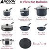 Anolon Smart Stack Hard Anodized Nonstick Cookware 11 Piece Set Black