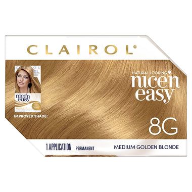 Clairol Nice'n Easy Permanent Hair Color, 8G Medium Golden Blonde, 1 Count