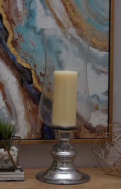 Deco 79 Aluminum Glass Candle Holder