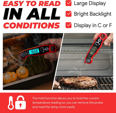 Alpha Grillers Instant Read Meat Thermometer for Grill