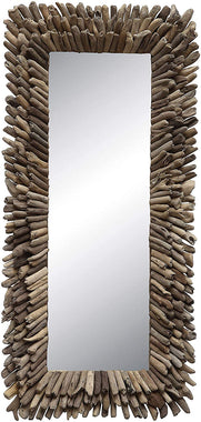 Creative Co-Op Large Rectangle Driftwood Framed Mirror