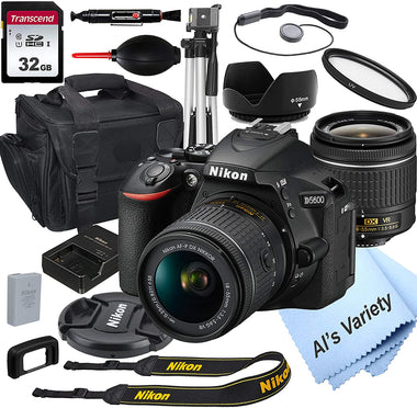 Nikon D5600 DSLR Camera with 18-55mm VR Lens + 32GB Card, Tripod, Case, and More