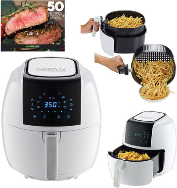 GoWISE USA 1700-Watt 5.8-QT 8-in-1 Digital Air Fryer with Recipe Book