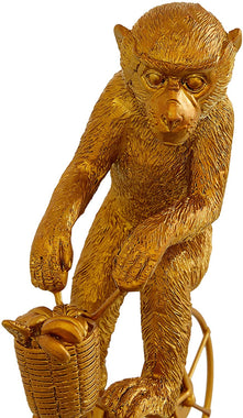 Deco Gold Resin Eclectic Monkey Sculpture