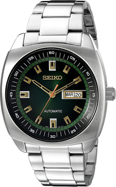 Men's SNKM97 Analog Green Dial Automatic Silver Stainless Steel Watch