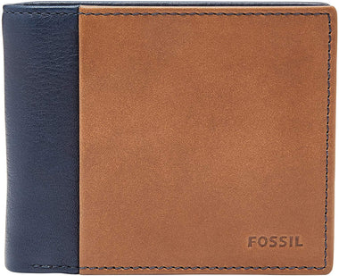 Fossil Men's Ward Leather RFID Blocking Large Coin Pocket Bifold Wallet