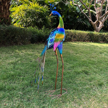 35 inch Metal Peacock Decor Garden Statues and Sculptures