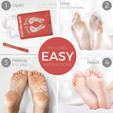Foot Peel Mask - 2 Pack - For Cracked Heels, Dead Skin and Calluses - Make Your Feet