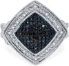 1/4 Cttw Blue and White Diamond 3 Piece Jewelry Set