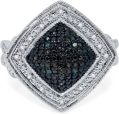 1/4 Cttw Blue and White Diamond 3 Piece Jewelry Set
