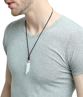 COAI Mens Womens Wolf Tooth Stone Pendant Necklace