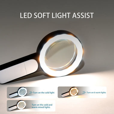 LED Light Optical Old Reading Dropship Handheld 30X Illuminated Magnifier
