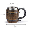 Viking Wood Style Beer Mug 500ml Simulation Crude Wood Mug