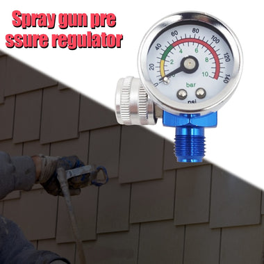G1/4 inch Spray Gun Adjust Air Pressure Regulator Gauge Tools