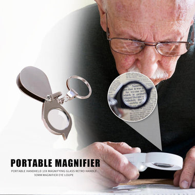 Portable 15X Folding Key Ring Mini Magnifier Key Chain
