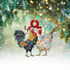 Light-Up Metal Chicken Sculpture with String Light LED Christmas Tree