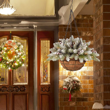 Artificial Christmas Hanging Basket Decoration Christmas