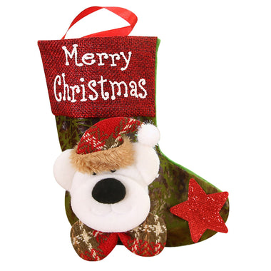 Large Stockings Santa Elk Fabric Gift Socks Christmas Lovely Bag