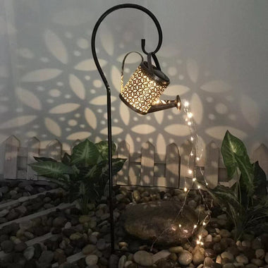 Solar Powered Wrought Iron Hollow Out Lamp