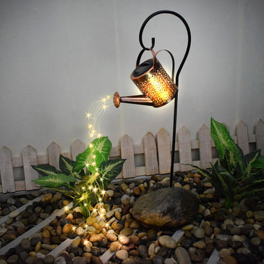 Solar Powered Wrought Iron Hollow Out Lamp