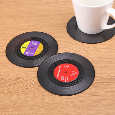 Non-Slip Retro Vinyl Record Table Coasters Milk Coffee Mug