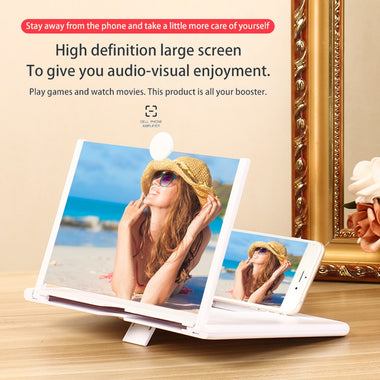 10/12 inch 3D Mobile Phone Screen Magnifier HD Video Amplifier