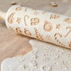 Wooden Rolling Pin Christmas Embossing Rolling