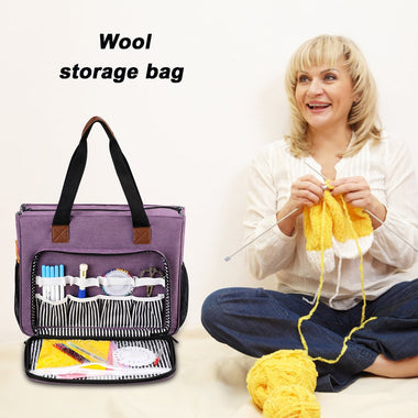 600D Oxford Cloth Yarn Storage Bag Large Capacity Knitting Tools