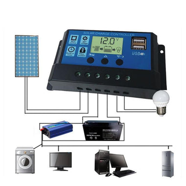 12V/24V HD LCD Display Auto Work Solar Charge Controller