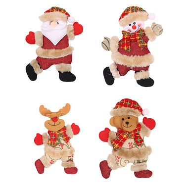 4pcs Christmas Tree Hanging Ornaments Dancing Santa Claus Snowman