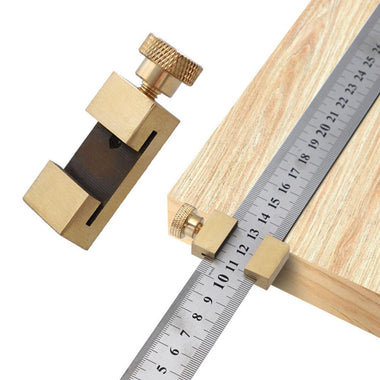 30cm Steel Ruler Woodworking Angle Scriber Brass Locator