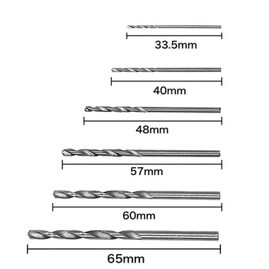 60pcs 1.0-3.2mm Drill Bits Straight Shank High Speed Steel