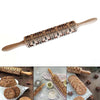 Christmas Rolling Pin Embossed Wooden Roller