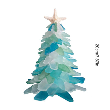 Artificial Sea Glass Christmas Tree Resin Mini Ocean Beach