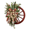 Christmas Wreath Wooden Wagon Wheel Farmhouse