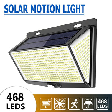 468 LED Solar Powered Outdoor Garden Landscape Mounted Lamp