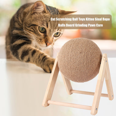 Cat Scratching Ball Toy Kitten Sisal Rope Ball Board Grinding Paws Toys
