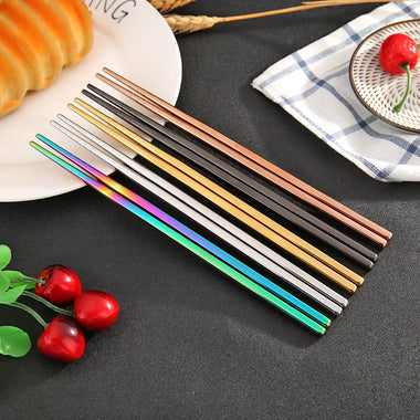 1 Pair Stainless Steel Chopsticks