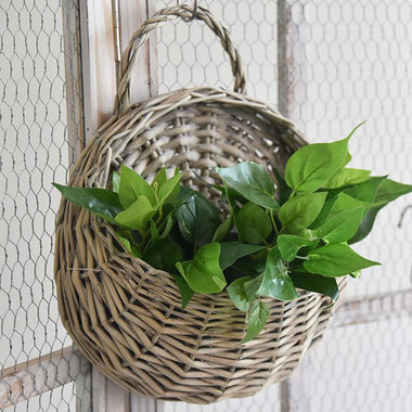 Handmade Wicker Woven Basket Wall Mounted Dried Flower