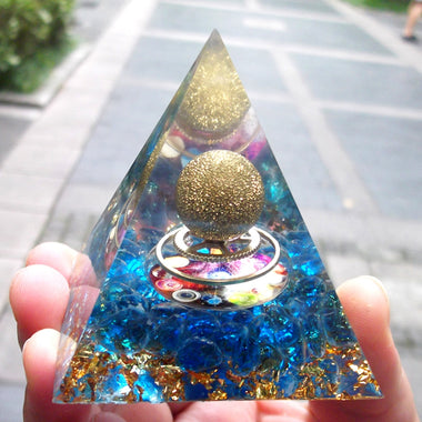 Natural Crystal Orgonite Pyramid Healing Reiki Chakra Stones