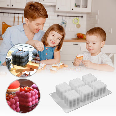 6 Cavities Silicone Candle Mould 3D Cube