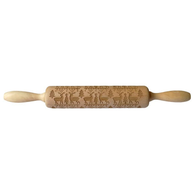 Wooden Rolling Pin Christmas Embossing Rolling