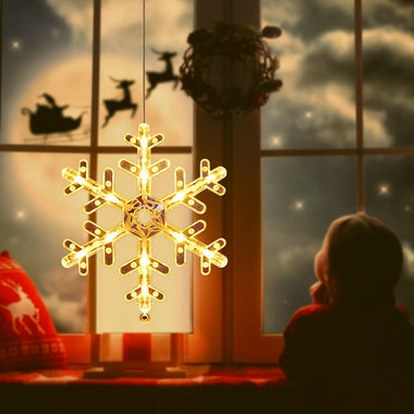 Christmas Bell Snowman Star Lights Holiday Window Decor