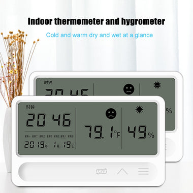 LCD Time Desktop Table Clocks Indoor Temperature and Humidity Meter
