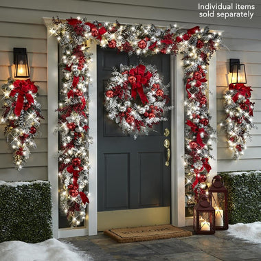Holiday Trim Front Door Wreath Christmas