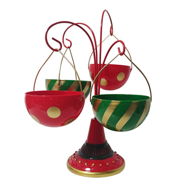 Christmas Tree Dessert Table Fruit Plate Double Layer Cake Stand Holiday Party